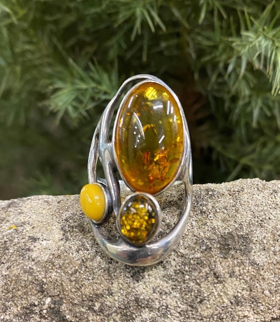 Bague d'ambre cognac et argent 925/1000 | bijouxdambre