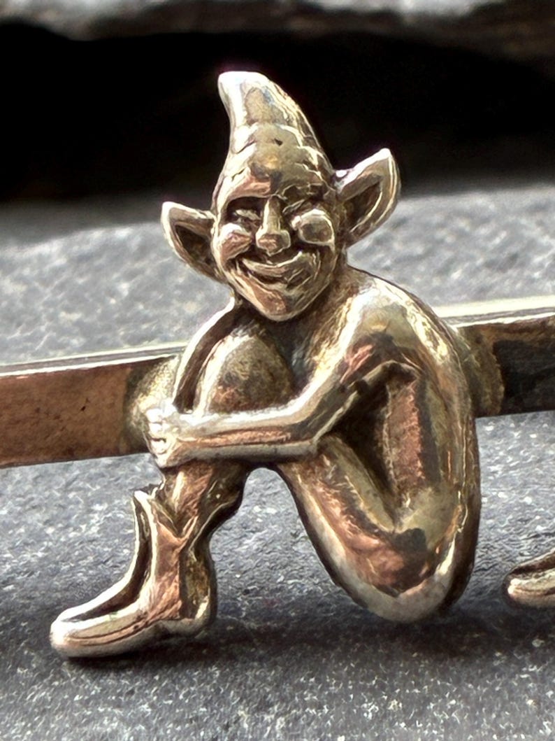 Vintage Pixie-brosch i sterlingsilver. bild 6