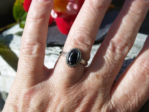 Vintage Sterling Silver Haematite Ring Size N 1 2 or 7 US. Etsy Canada