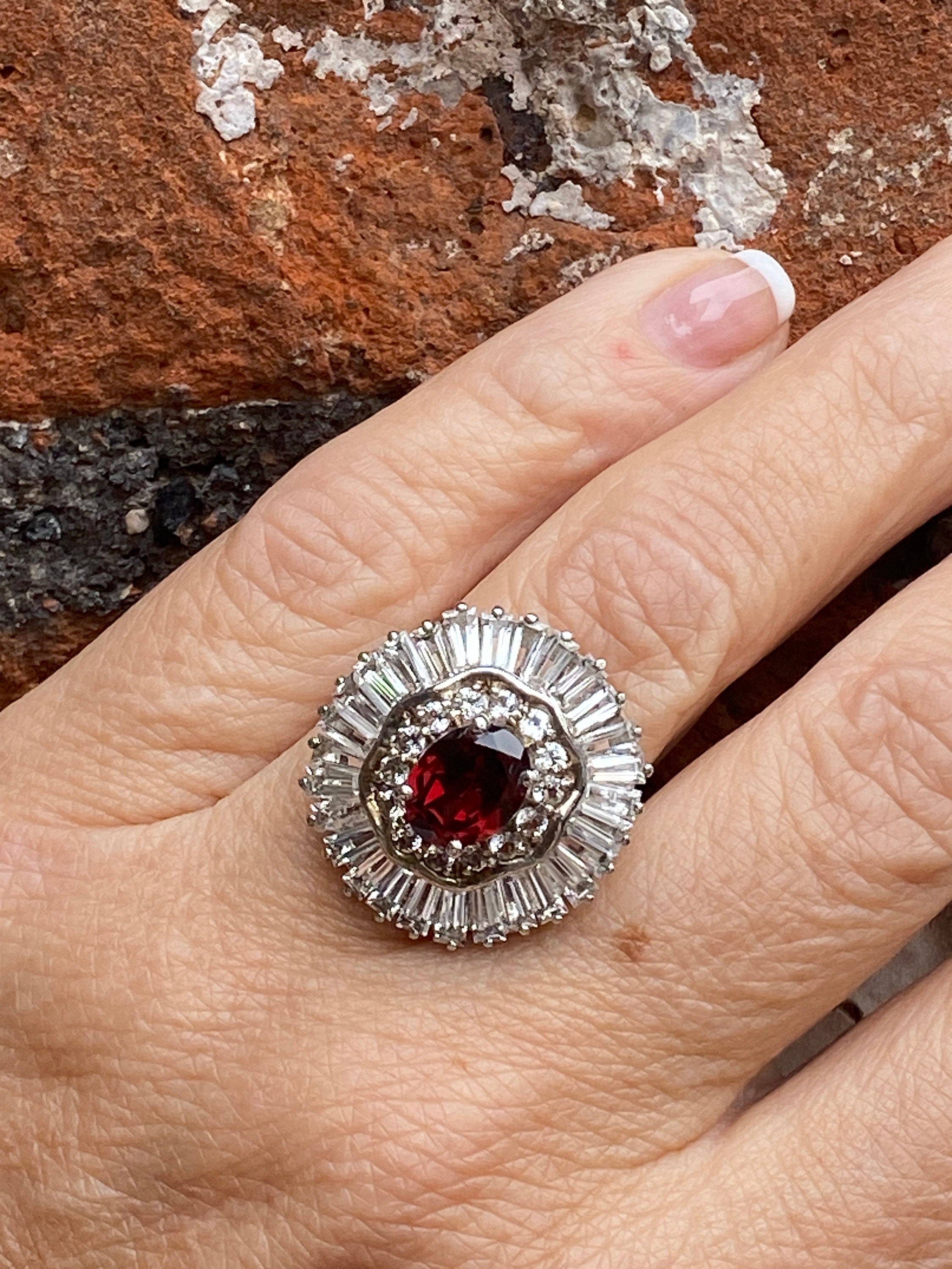 Bague Cocktail En Argent Sterling 925 Avec Zircone Cubique 2,5 Carats - Taille 10 - Neuf Avec étiquettes
