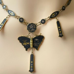 Vintage Japanese Damascene Butterfly Necklace 24ct Inlay - Etsy