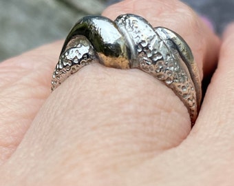 Vintage Sterling Silver Twist Ring Size M or 6 1/4 (US) Stamped