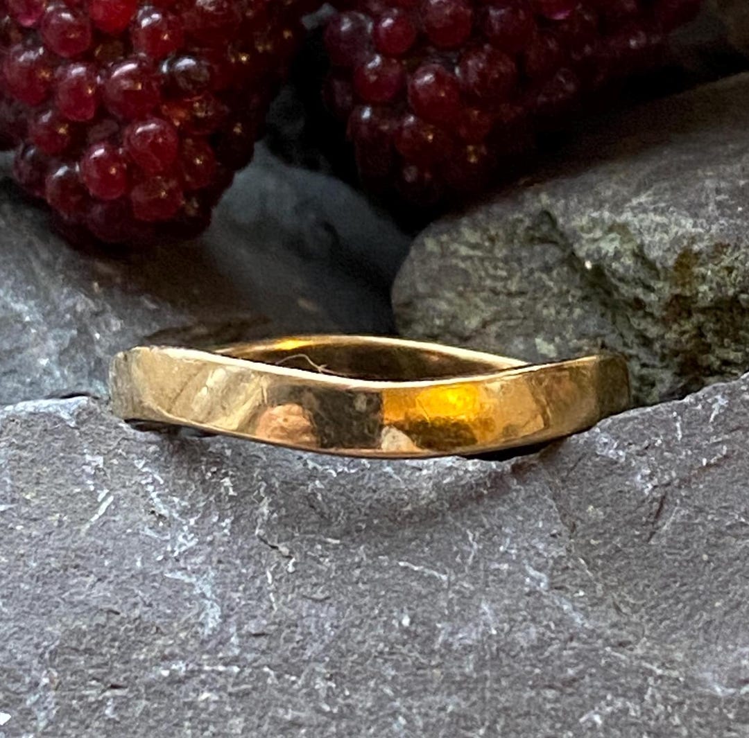 9ct Yellow Gold Stackable Band Ring Size S or 9 1/4 US. - Etsy