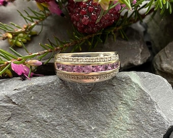 9ct Pink Sapphire & Diamond Ring Size J 1/2 or 5 1/4 US.