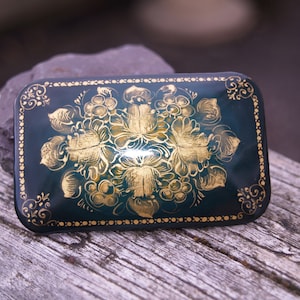 Vintage Handpainted Lacquer Work Brooch.