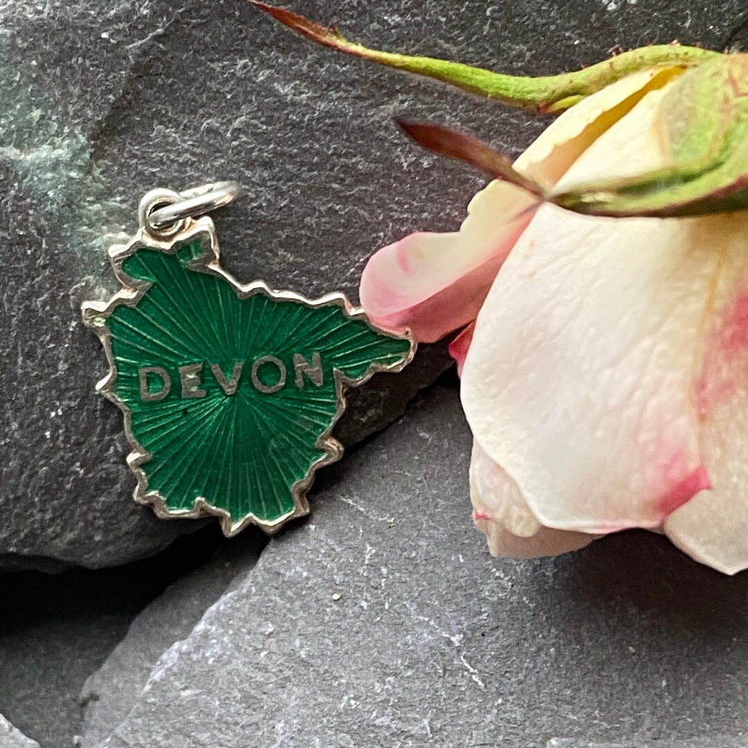 Silver Rings Devon Vintage Sterling Silver & Enamel Devon County Charm. - Etsy