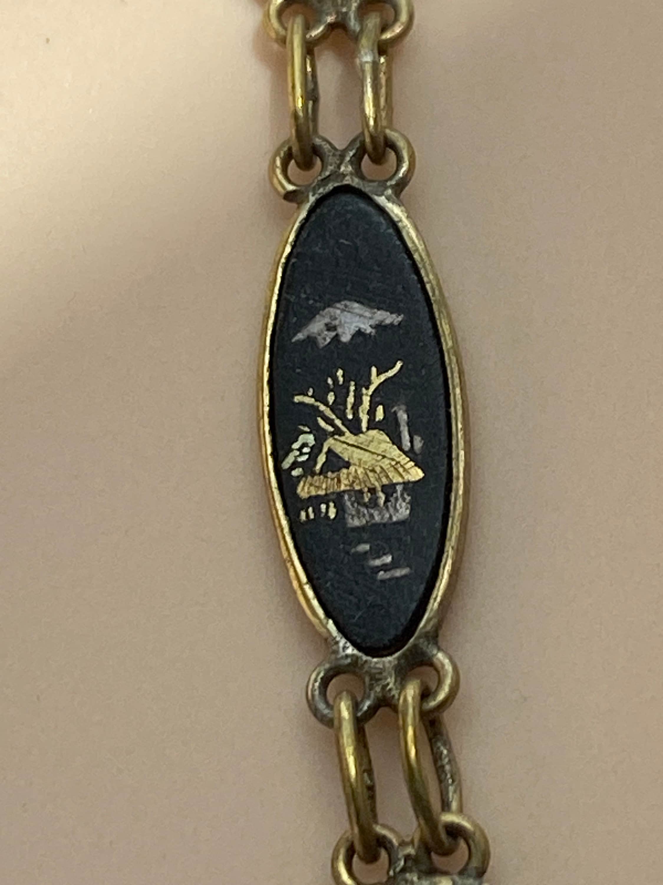 Vintage Japanese Damascene Butterfly Necklace 24ct Inlay - Etsy