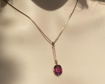 Edwardian 9ct Pendant & 9ct 18 Inch Box Link Chain.