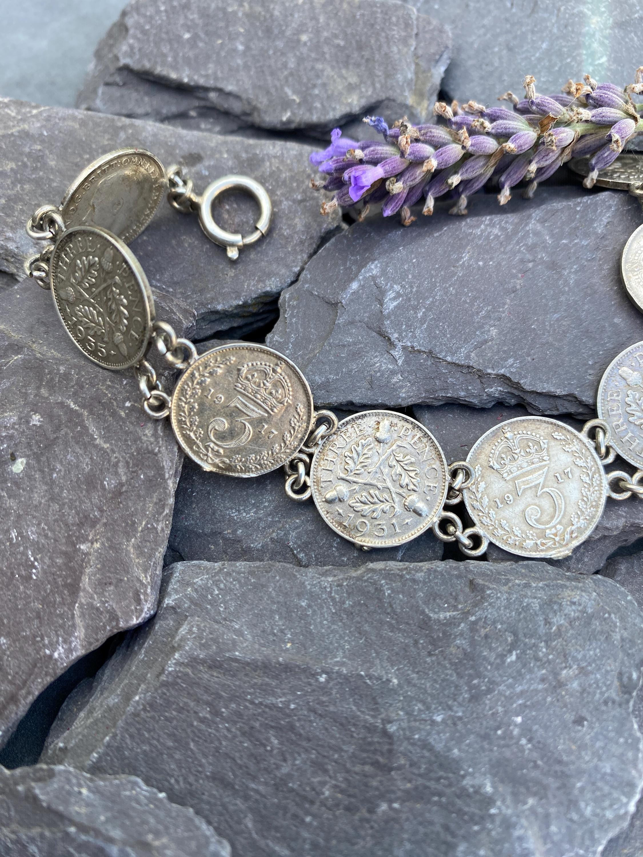 Vintage Three Penny Coin Bracelet. - Etsy