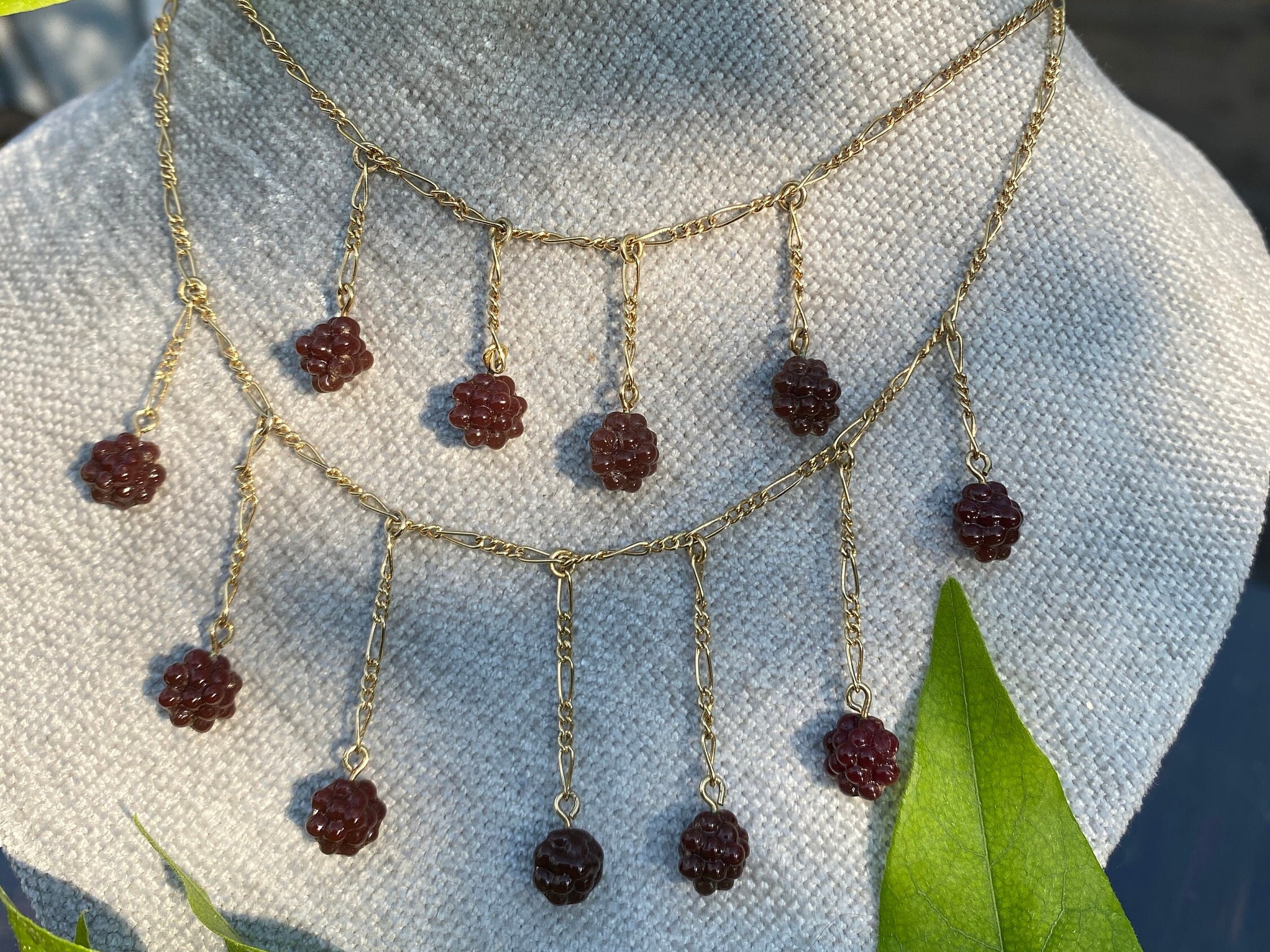 Rare Vintage Christian Dior Bijoux Double Strand 'blackberry