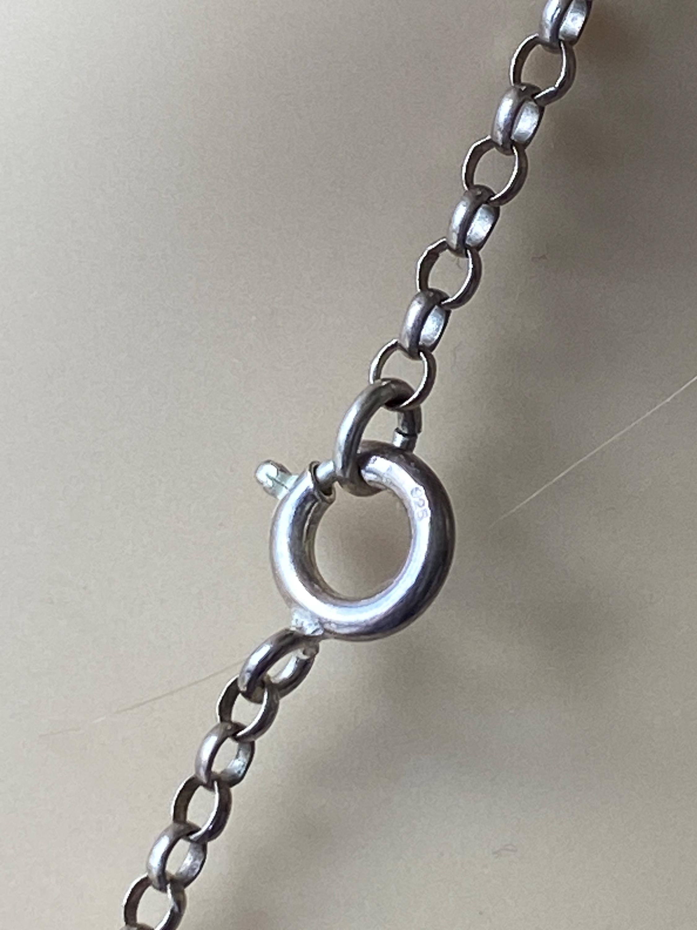 Silver Spectrolite & Iolite Pendant and 23 Inch Chain. - Etsy