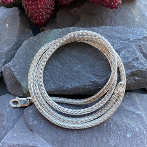 Silver Herringbone Necklace 18 Inches Long.