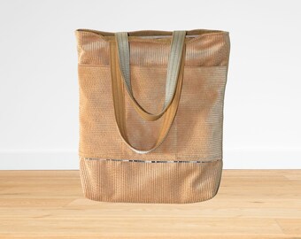 Cordtasche / Cord shopper / Einkaufsbeutel/ beige Tasche / braune Tasche / Tragetasche / Tote bags / Stofftasche / Hankeltasche Damen