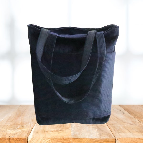 shopper/Cord Tasche /schwarze Tasche /Totebag / Henkeltasche Damen // große Tasche/ Tragetasche// Männertasche /Stofftasche