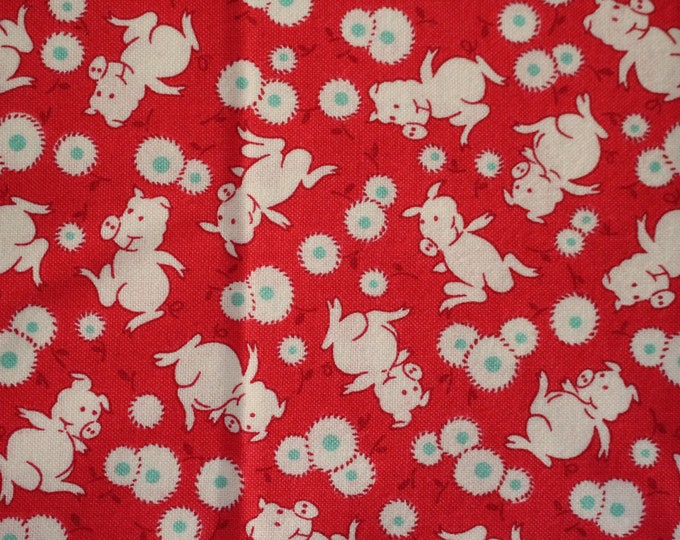TOY BOX MINIATURES 1930's Reproduction pigs Quilt Fabric 100 Cotton by
