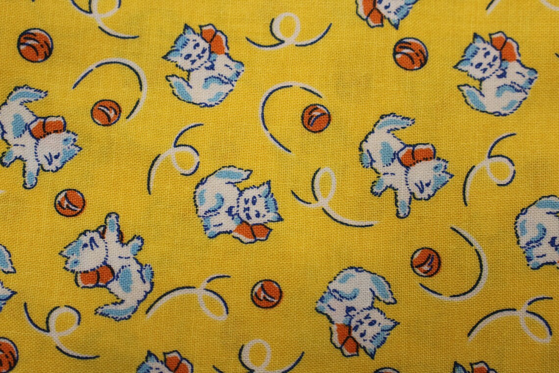 TOY BOX MINIATURES 1930's Reproduction cats Quilt Fabric Etsy