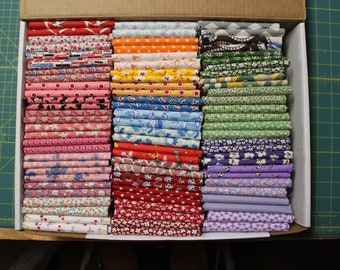 84 Stash Box 1930's Cotton Fat Quarters (18x22") By Several Manufacturers-A