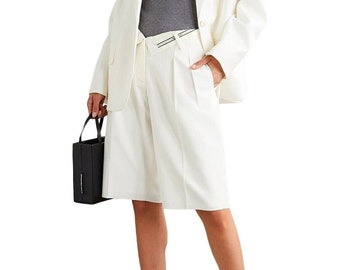 ALEXANDER WANG Luxuriöse Damen-Bermudashorts aus weißer Baumwolle, Größe S