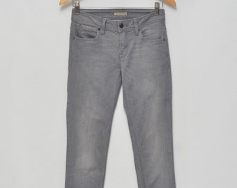 Burberry Brit Luxury Damen-Jeans aus grauem Baumwolldenim, Größe 25S, Skinny