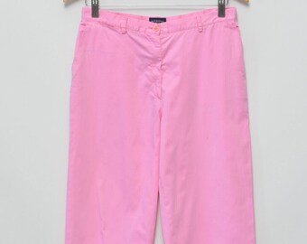 Burberry Vintage Women's Pink Cotton Cropped Pants Size UK12 Made in Spain