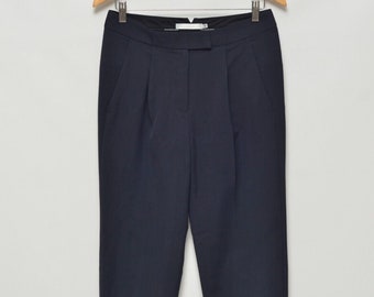 ALEXANDER WANG Luxury Women's Navy Blue Wool Classic Trousers Size 2