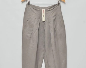 KENZO Defile Luxury Women's Grey Linen Pants Trousers Size 36 Made in France