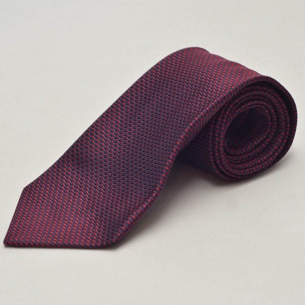 Lanvin Paris Luxury Men's Burgundy Silk Tie Cravat Made in France