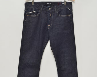 Replay Men's Dark Blue Cotton Denim Jeans Size W31 L32 Waitom