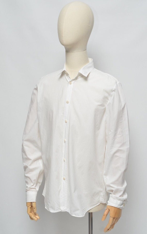 FOLK Men's White Cotton Long Sleeve Shirt Size 4 … - image 1