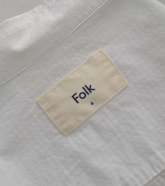 FOLK Men's White Cotton Long Sleeve Shirt Size 4 … - image 9