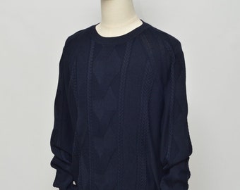 The Kooples Luxury Men's Navy Blue Knitted Jumper Size M