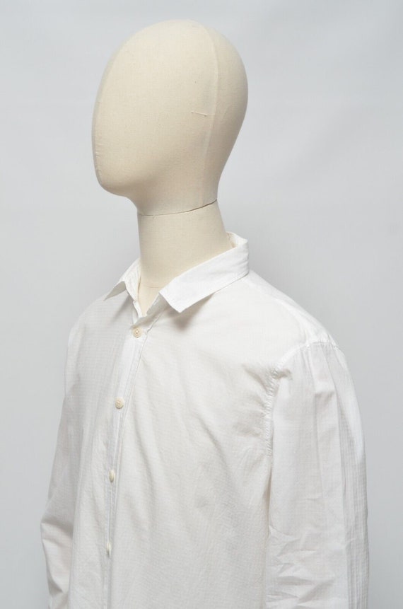 FOLK Men's White Cotton Long Sleeve Shirt Size 4 … - image 2