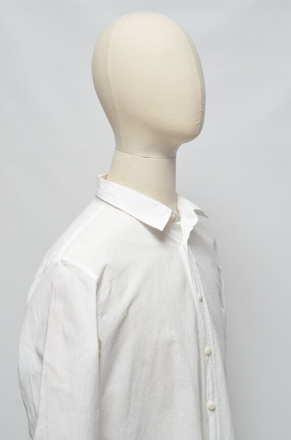 FOLK Men's White Cotton Long Sleeve Shirt Size 4 … - image 4