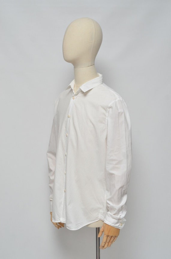 FOLK Men's White Cotton Long Sleeve Shirt Size 4 … - image 3