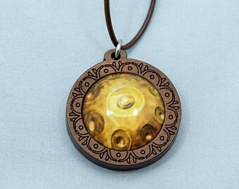 pendant "handpan golden"