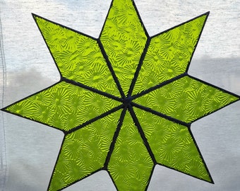 8-pointed star size L made of stained glass green