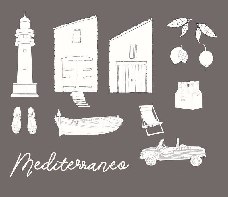 Mediterranean Summer. Die Cut Forms Kit That Includes Tipical Etsy