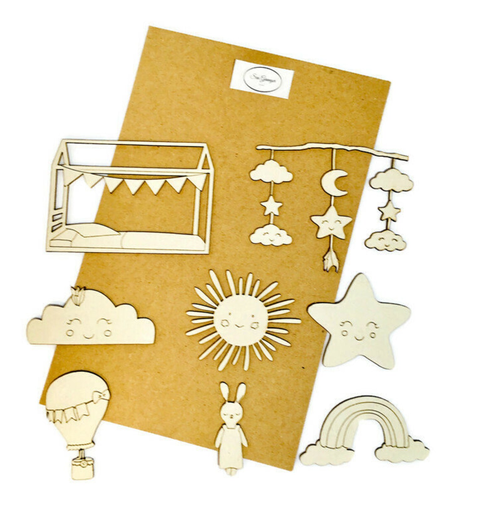 Chipboard Baby. Baby Laser Cut Forms of Baby Embellishments. for Card