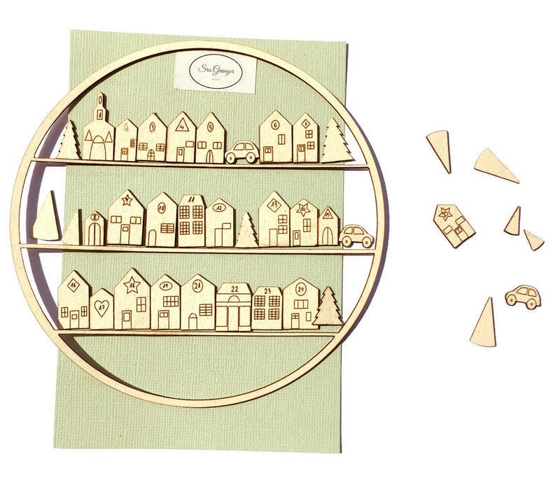 Chipboard Laser Cut Advent Calendar Set. 35 Art Media Etsy