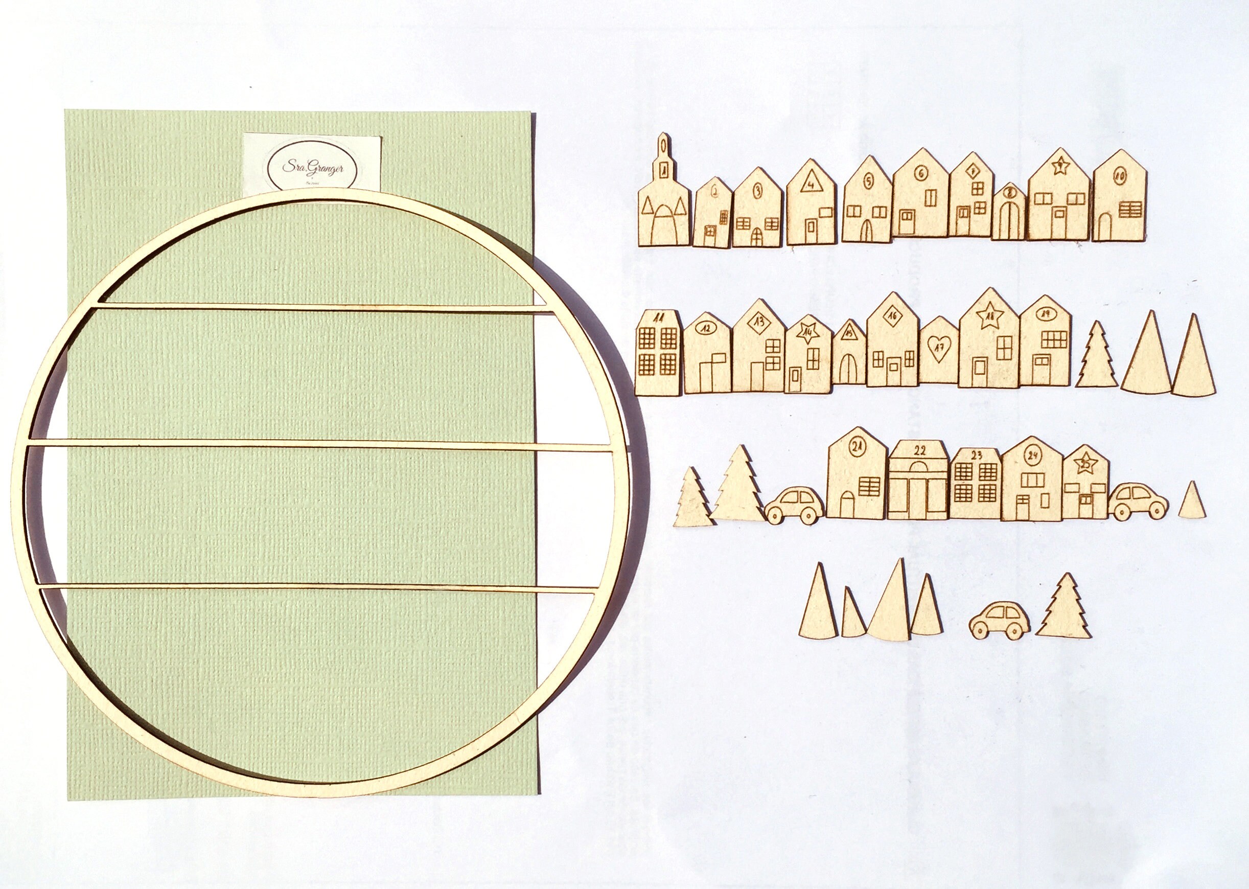Chipboard laser cut Advent Calendar set. 35 Art Media Etsy