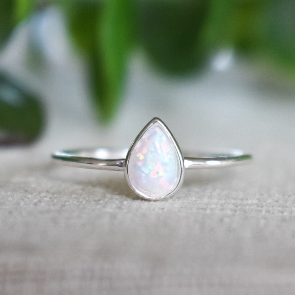 White Opal Ring - Etsy