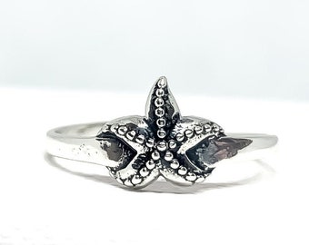 Starfish Toe Ring, 925 Sterling Silver, ocean jewelry, knuckle ring, toe jewelry, foot jewelry, starfish ring, animal toe ring, midi ring