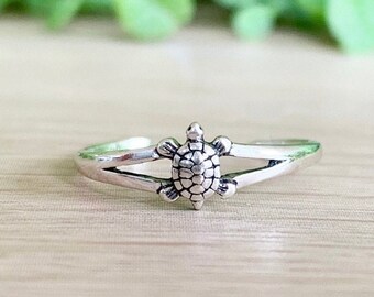 Turtle Toe Ring, 925 Sterling Silver, Animal Ring, nature jewelry, adjustable toe ring, knuckle ring, body jewelry, foot jewelry, midi ring