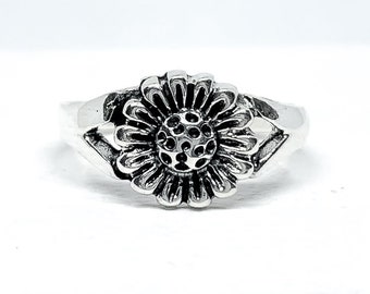 Sunflower Flower .925 Sterling Silver Toe Ring