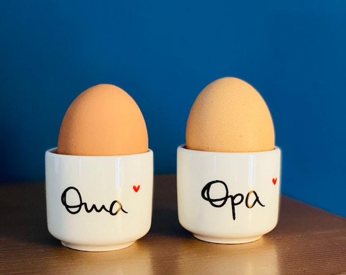 Egg cups for grandma and grandpa