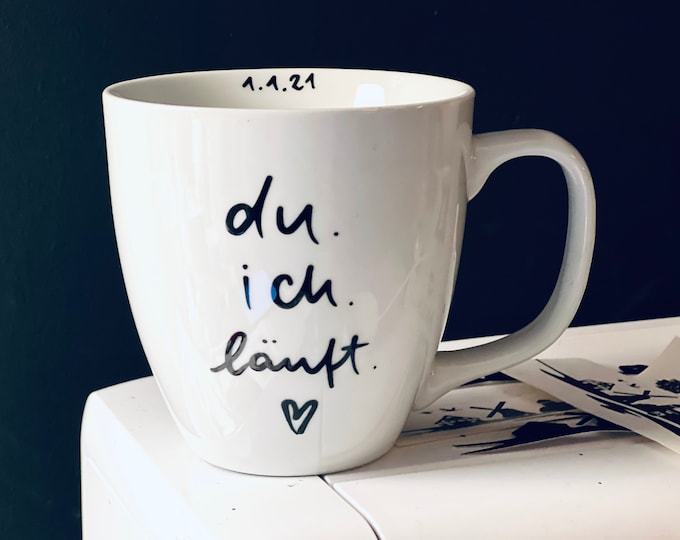 Mug, jumbo mug, XXL mug for your favorite person with the saying "You. Me. It's working."
