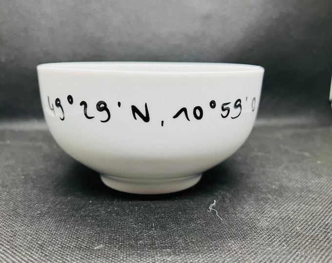 Cereal bowl with coordinates