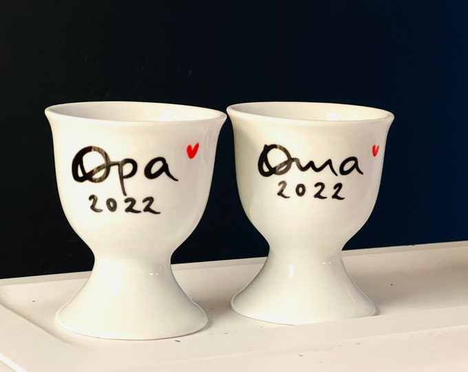 Egg cups for grandma and grandpa, grandma 2022, grandpa 2022