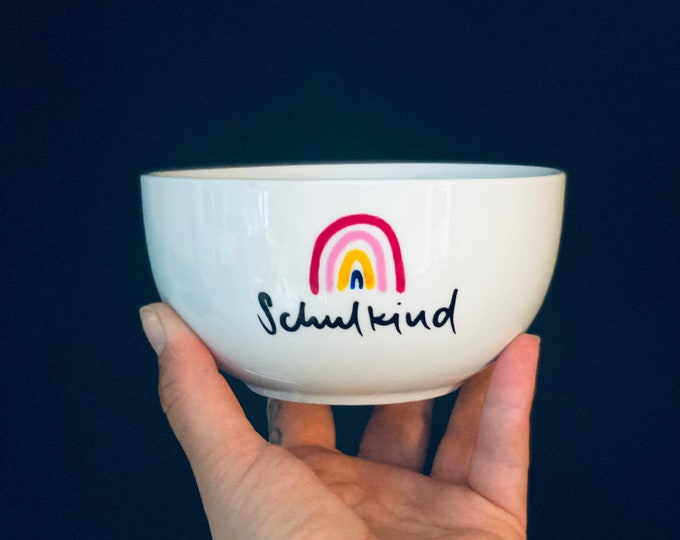 cereal bowl with schoolchild