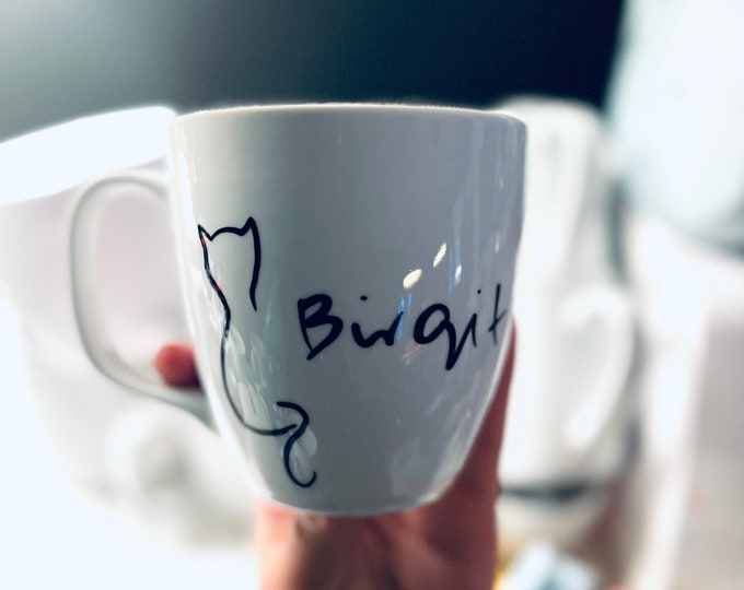 Mug with cat, name